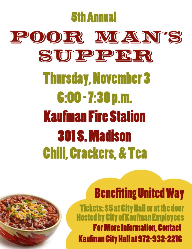 Poor Man's Supper to benefit United Way | Blue Ribbon News