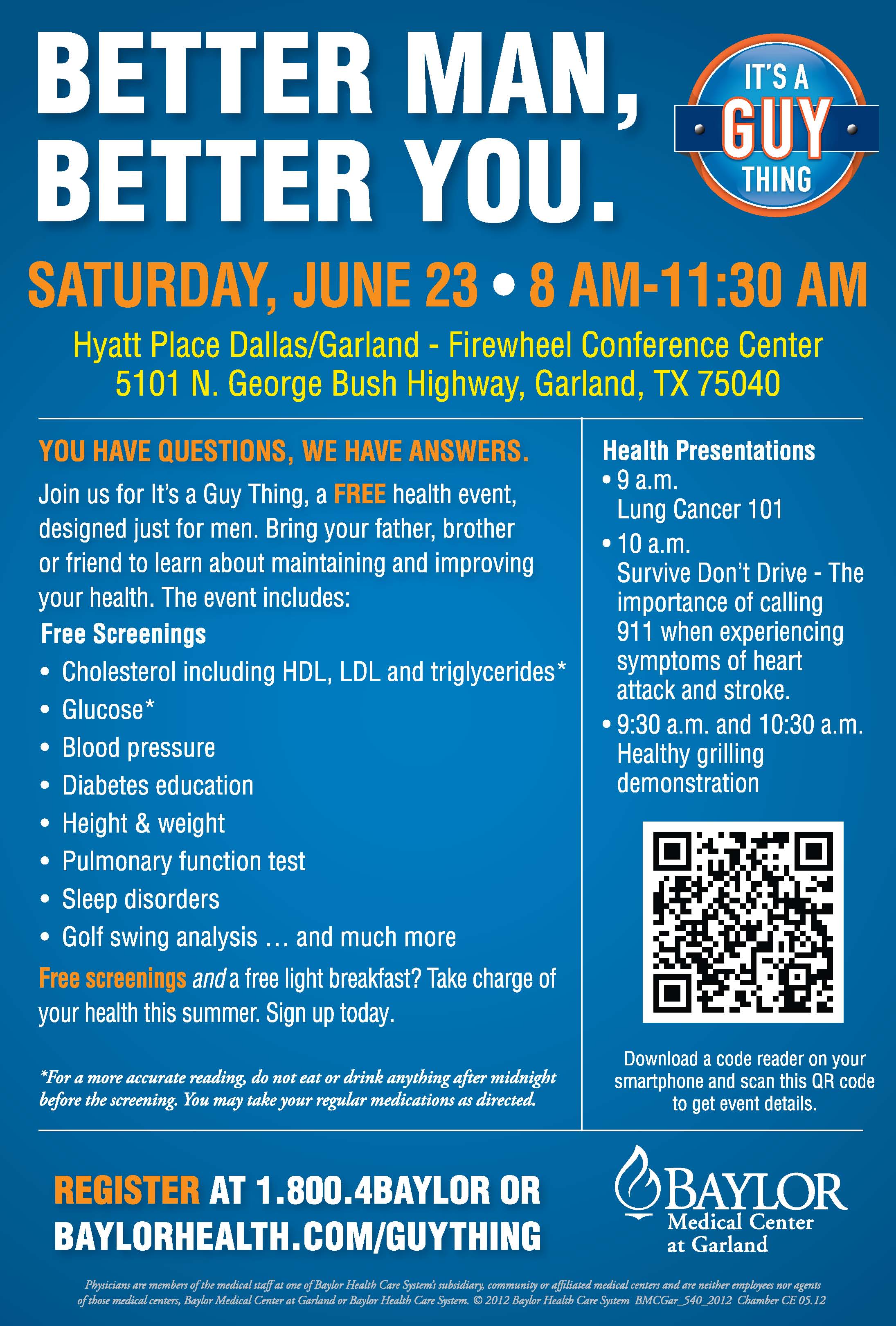 'It's a Guy Thing' free men's health event offers screenings Blue