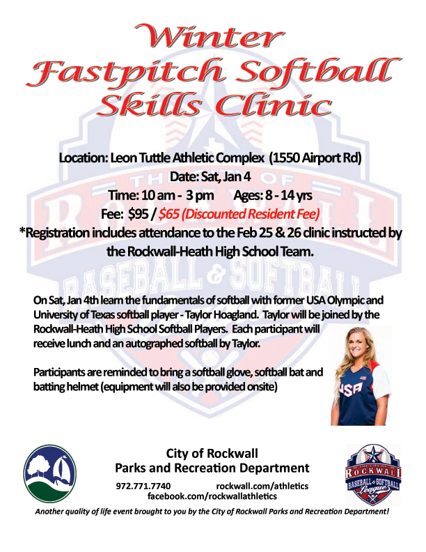 Winter Fastpitch Softball Skills Clinic Jan 4 Blue Ribbon News