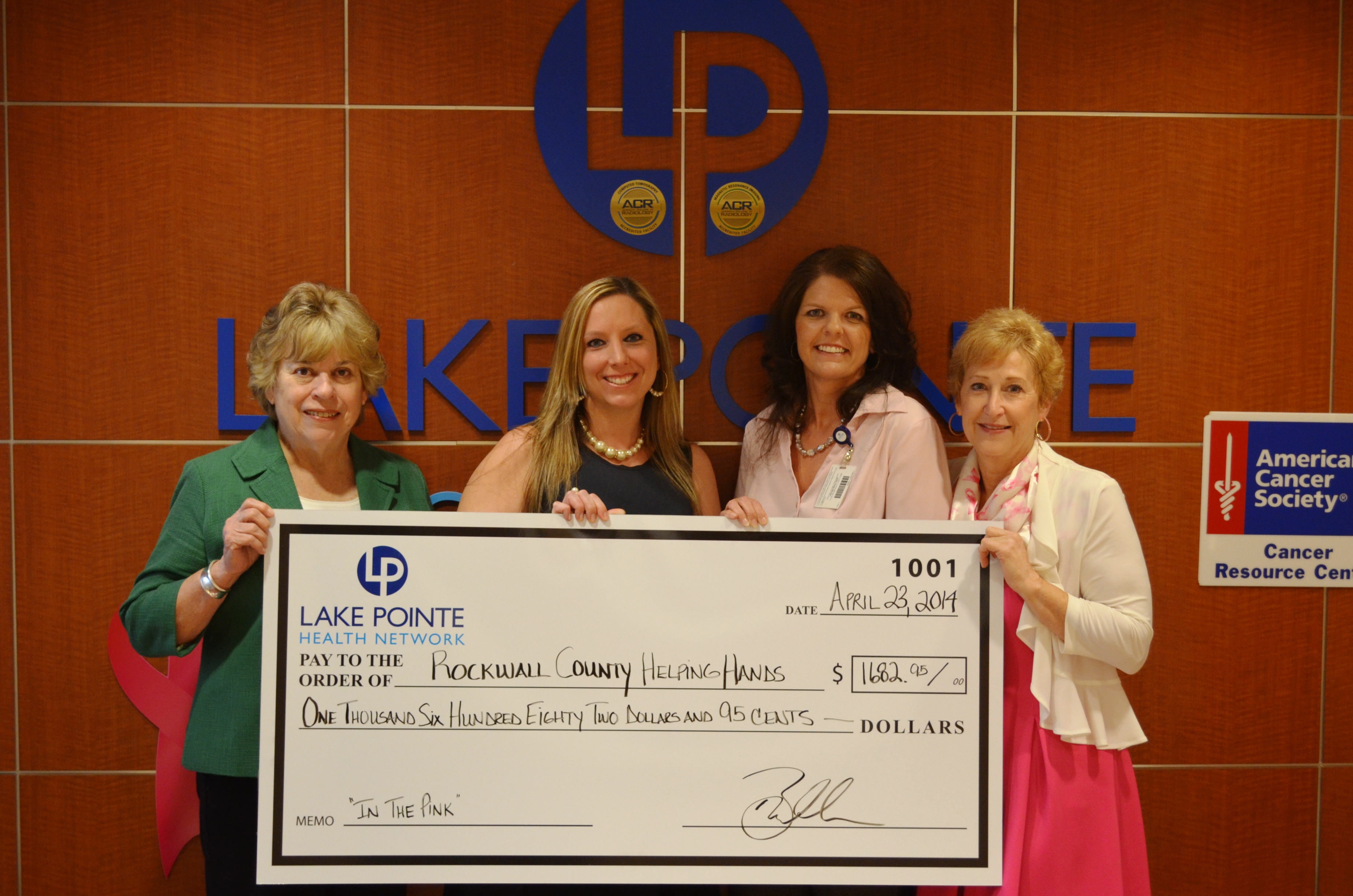 Lake Pointe Health Network presents donations from 'In the Pink