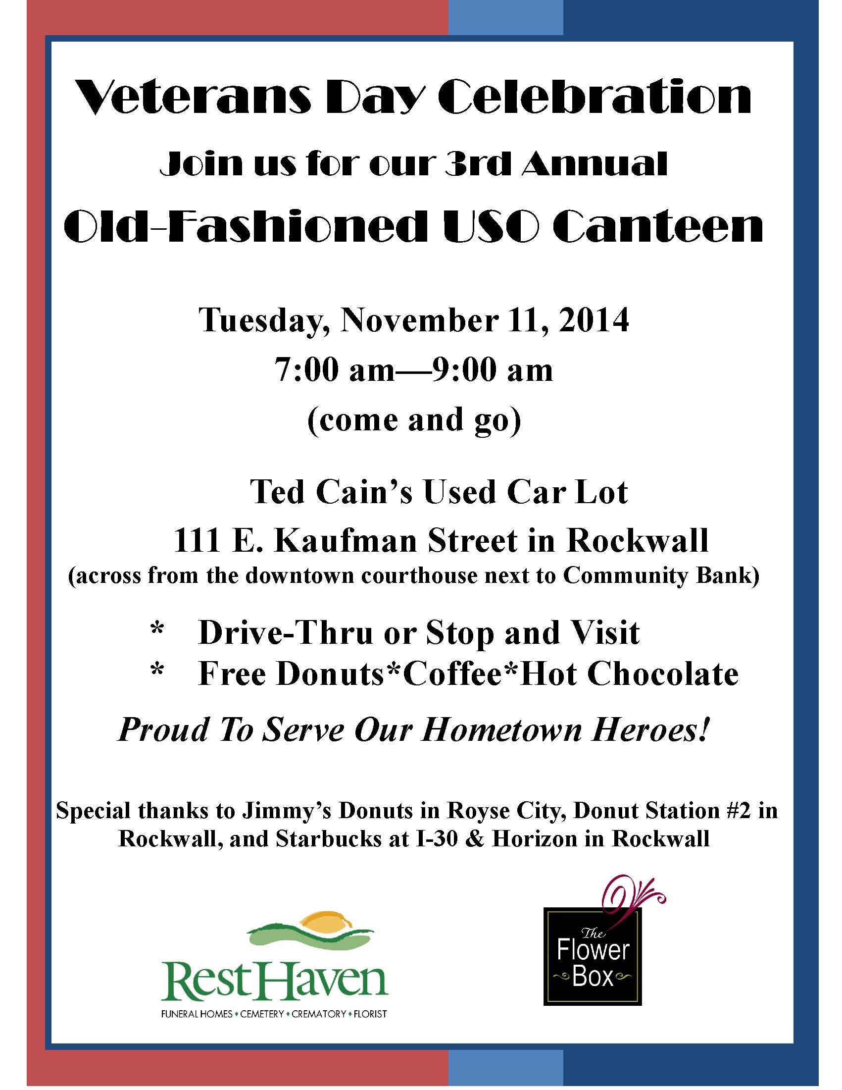 OldFashioned USO Canteen in Rockwall veterans Blue Ribbon News