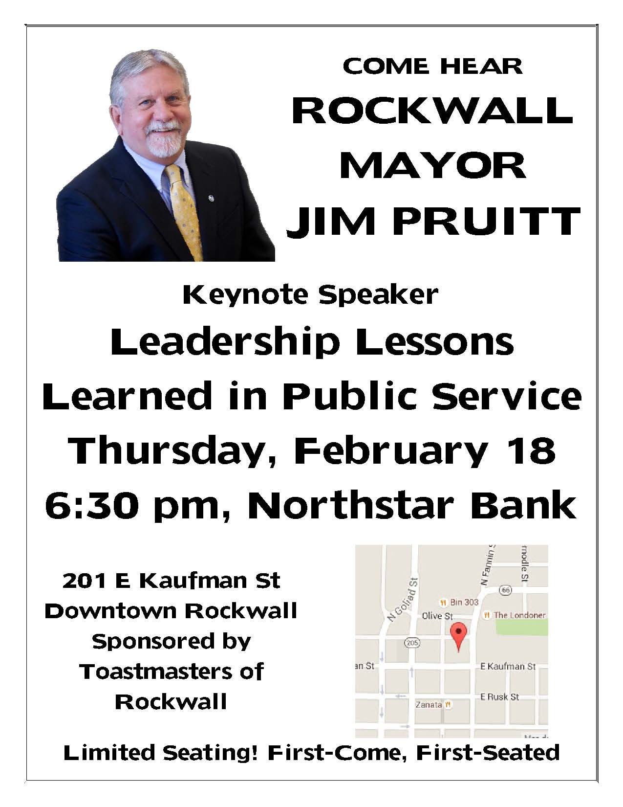 Rockwall Mayor 'Leadership Lessons Learned in Public Service' Blue