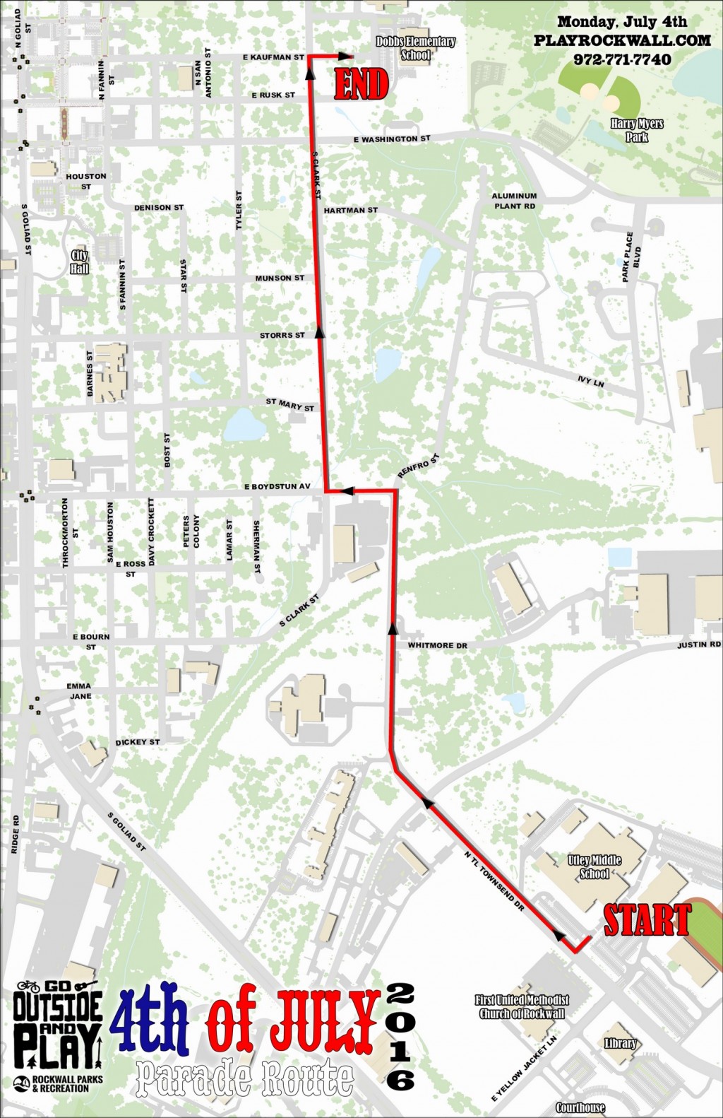 PARADE ROUTE MAP City of Rockwall July 4th Parade Blue Ribbon News