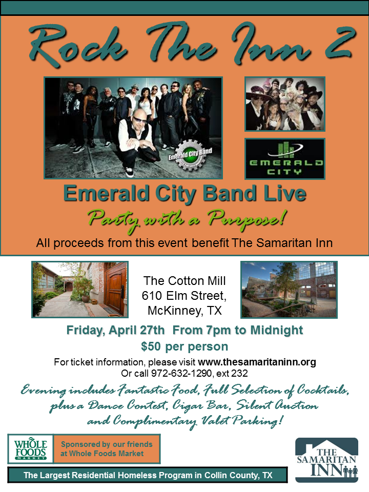 Rock the Inn with Emerald City Band to help the homeless