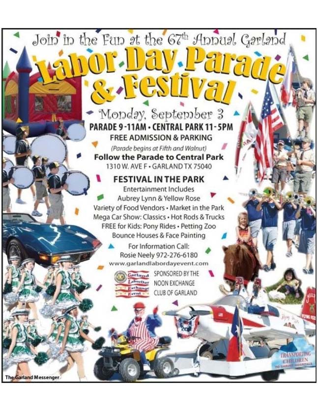 Labor Day Parade & Festival at Garland’s Central Park Blue Ribbon News