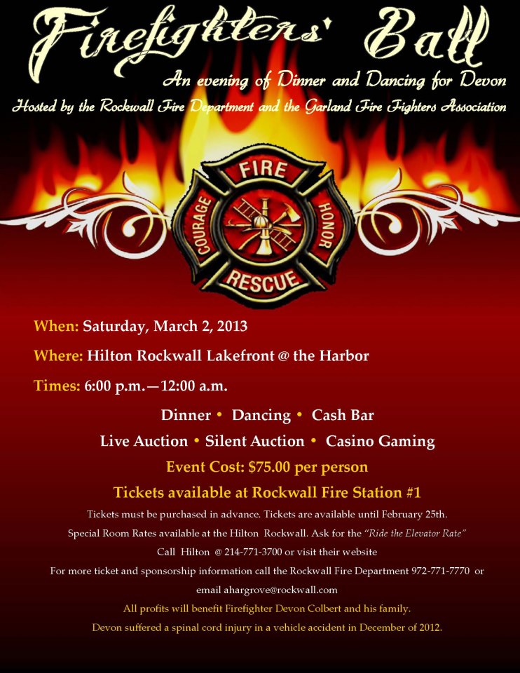 Firefighters’ Ball to benefit Devon Colbert and family Blue Ribbon News