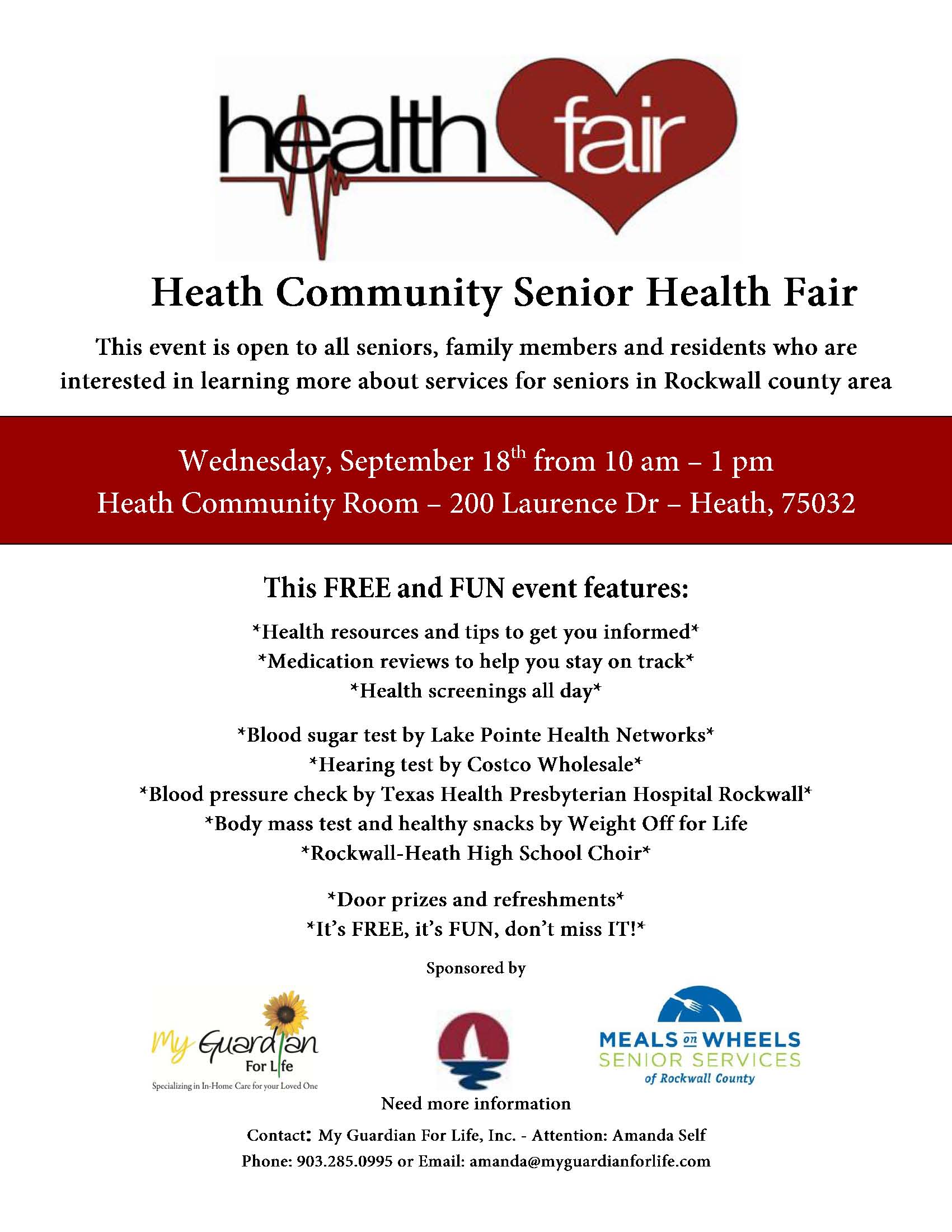 Heath Health Fair Sept 18