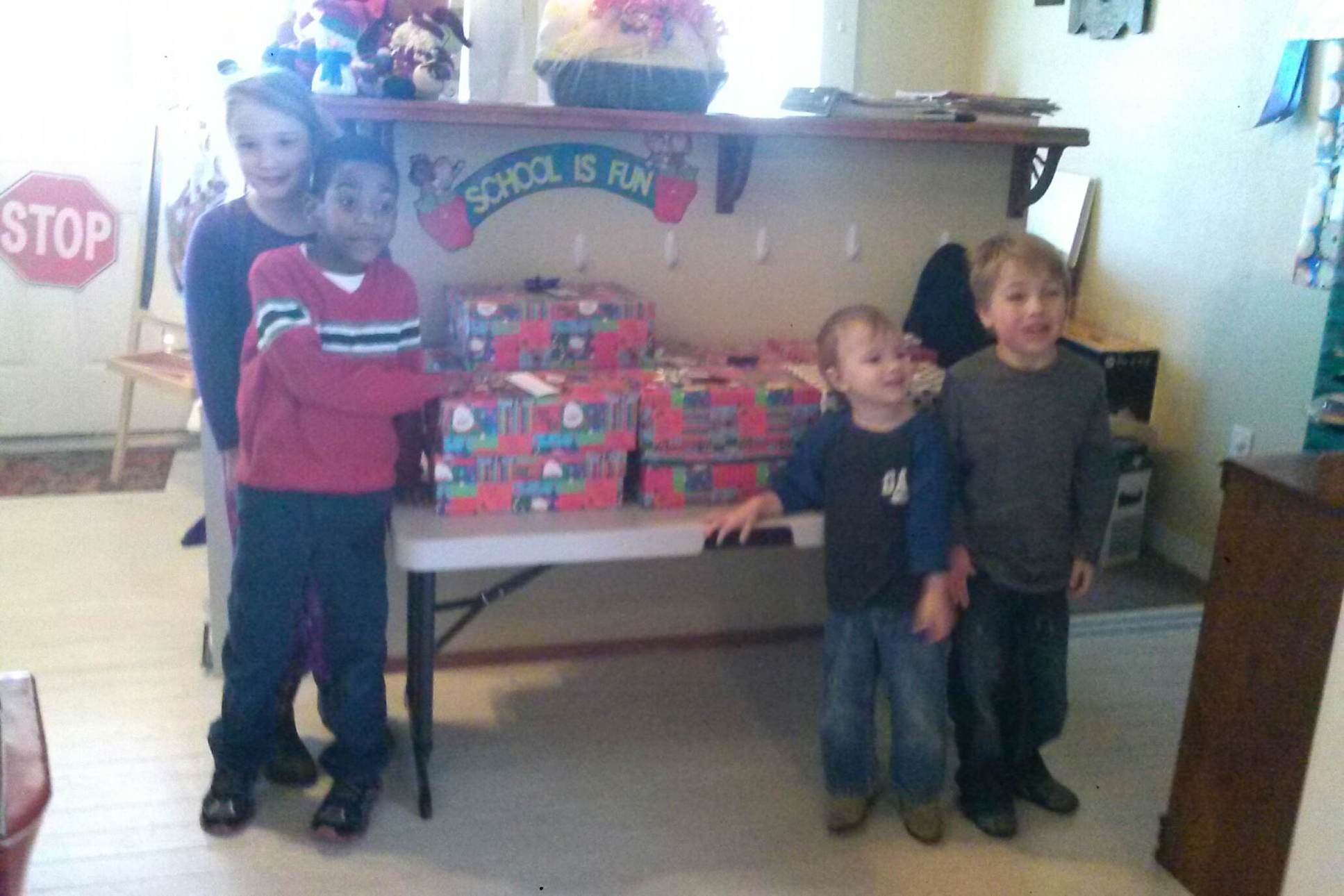 Marigold students fill shoe boxes for Women In Need