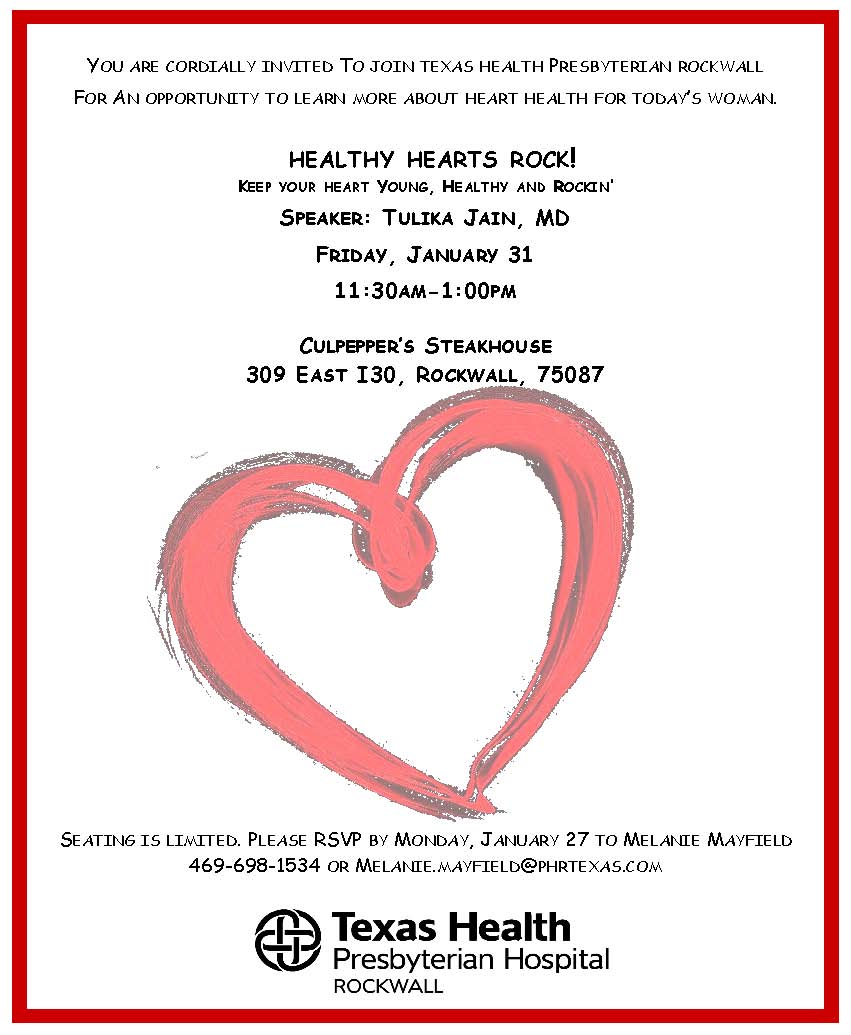 Women’s heart health program Jan 31 at Rockwall Culpeppers
