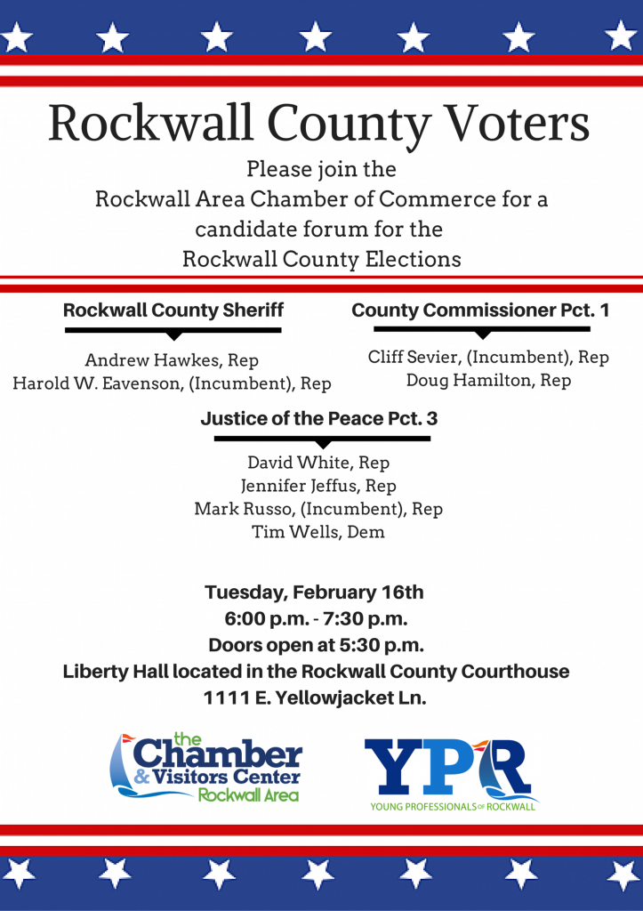 Candidate Forum for Rockwall County Elections Blue Ribbon News