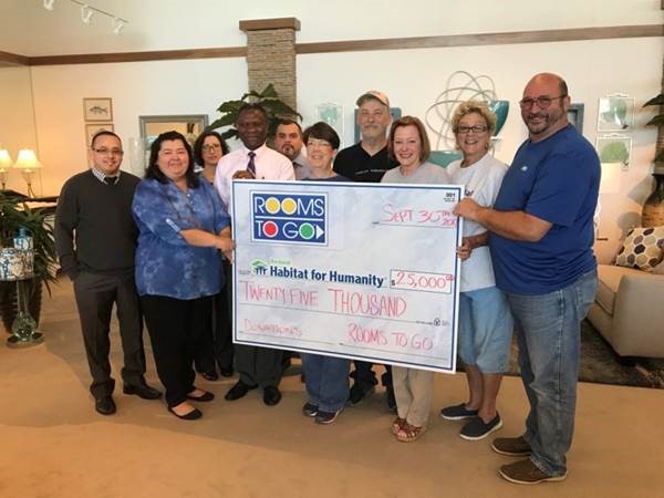 Rooms To Go donates to Rockwall Habitat for Humanity
