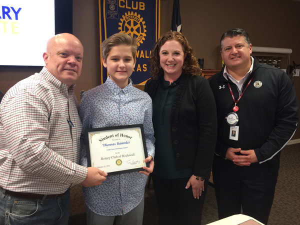Noon Rotary recognizes Student of Honor