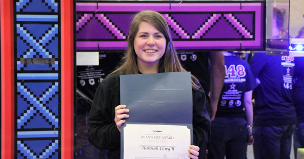 Rockwall Robotics’ Hannah Cowgill wins the FIRST Dean’s List Finalist Award