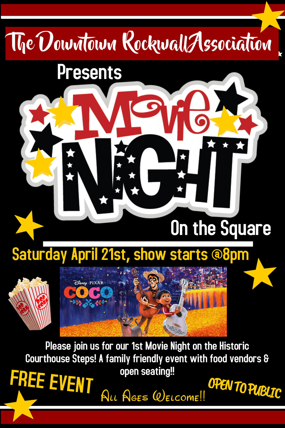 Free Movie Night in Downtown Rockwall Saturday Blue Ribbon News