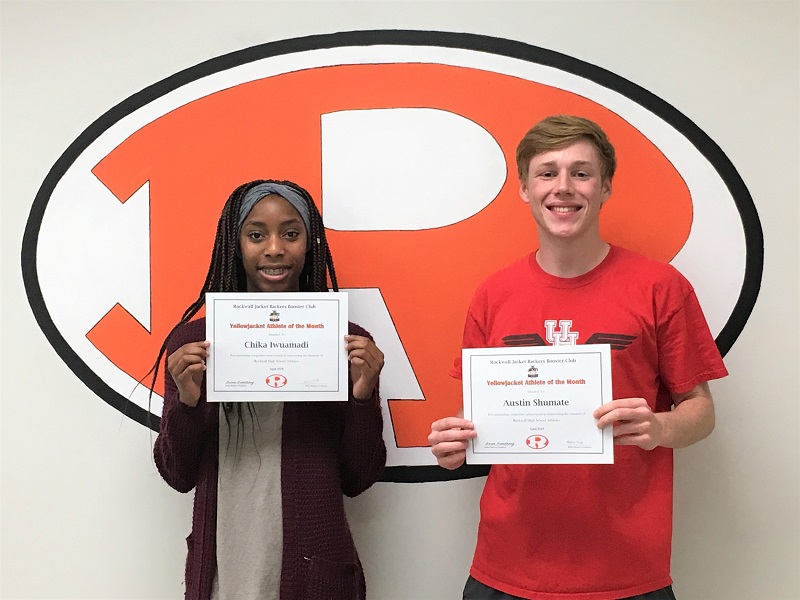 Rockwall High School Jacket Backers names April Athletes of the Month