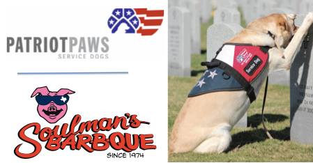 Soulman’s Bar-B-Que Honors Veterans with Patriot PAWS on November 10