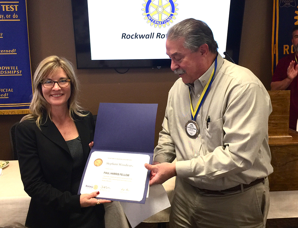 Rockwall Noon Rotary Honors Paul Harris Fellow Award Recipient