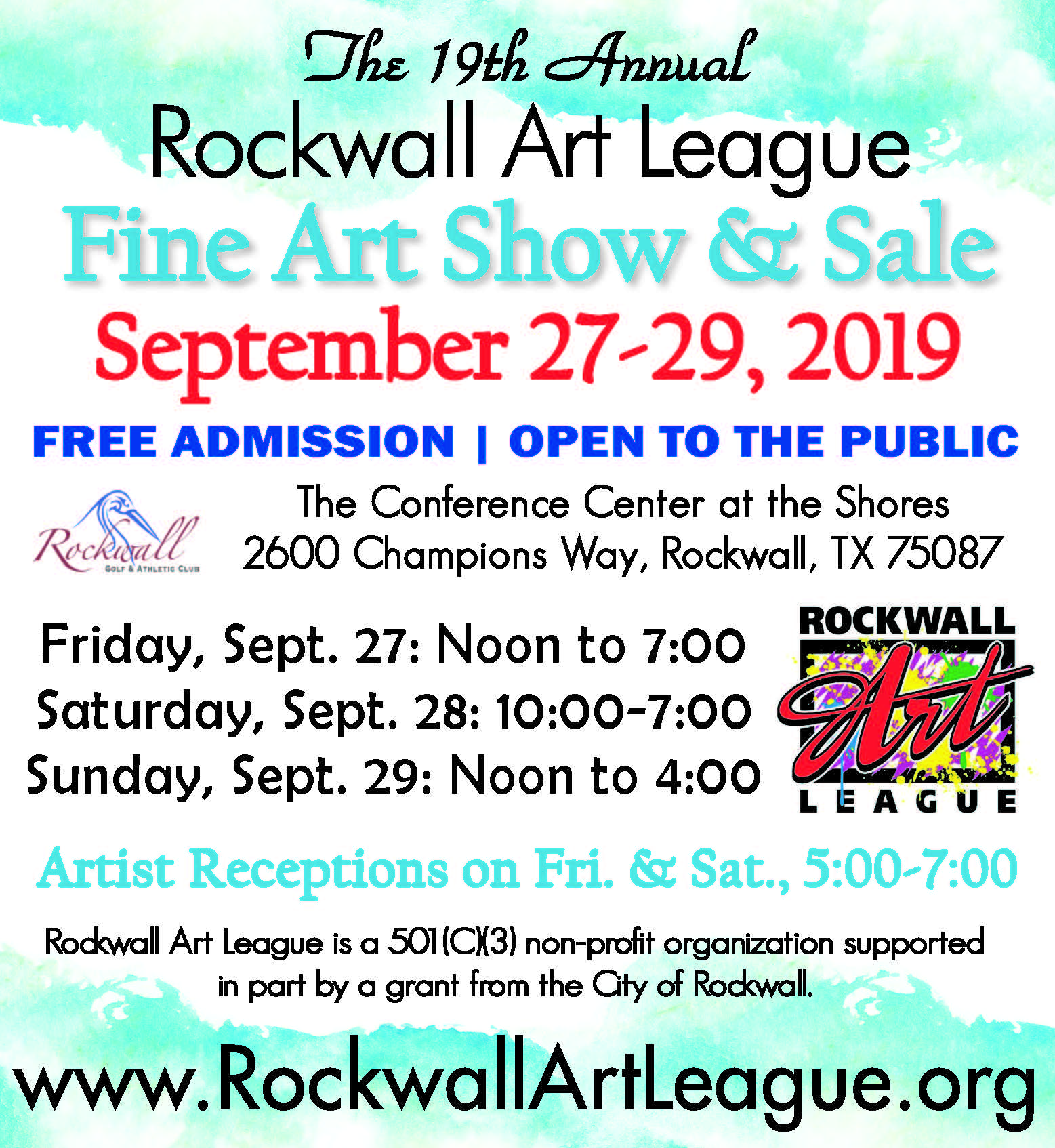 Rockwall Art League Fine Art Show & Sale Returns Sept. 27-29
