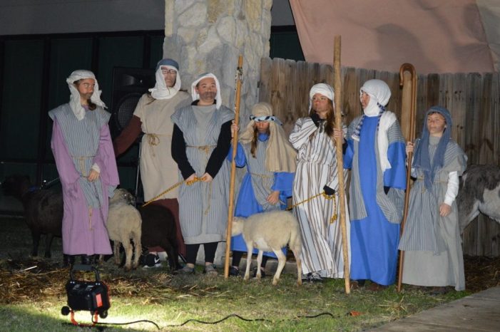 Community welcome at Living Nativity Sunday at First Christian Church Rockwall