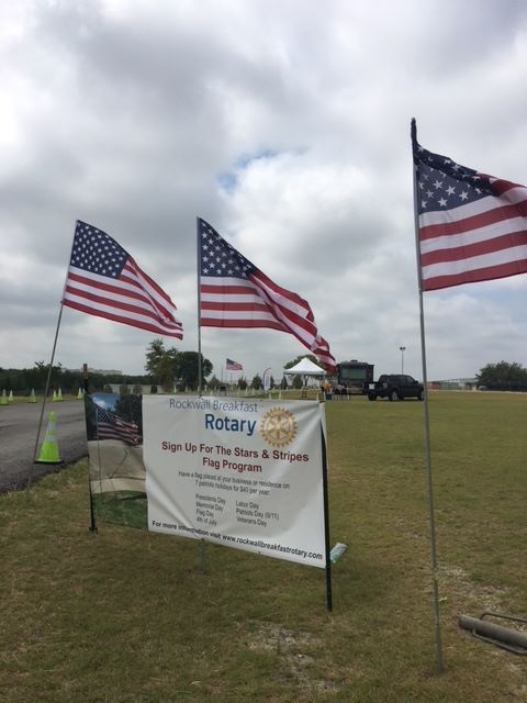 Rockwall Breakfast Rotary’s Stars & Stripes program offers flags for residences, businesses