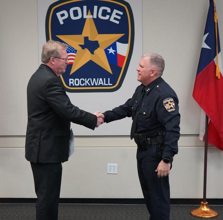 Max Geron sworn in today as Rockwall Chief of Police Blue Ribbon News