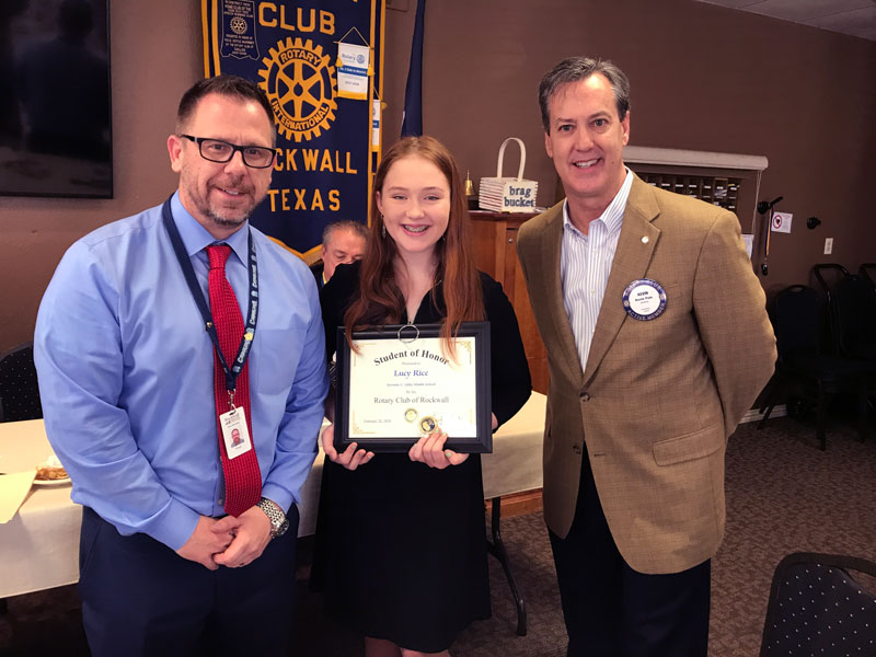 Rockwall Rotary Student of Honor Lucy Rice