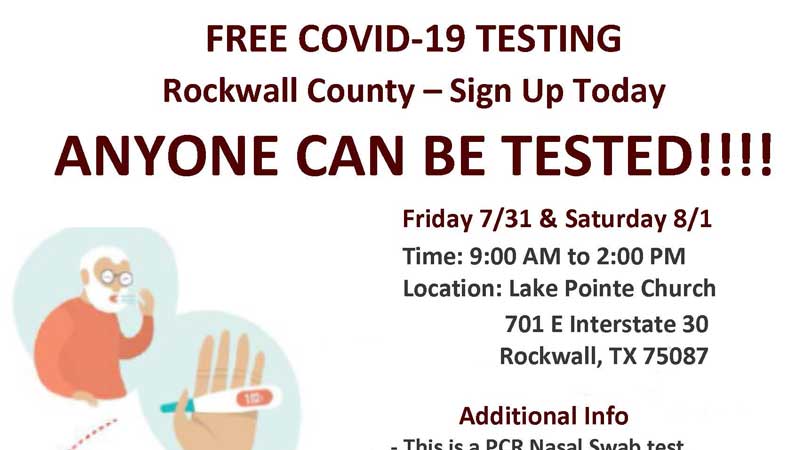 Rockwall County COVID 19 Testing 7 30 8 1 featured