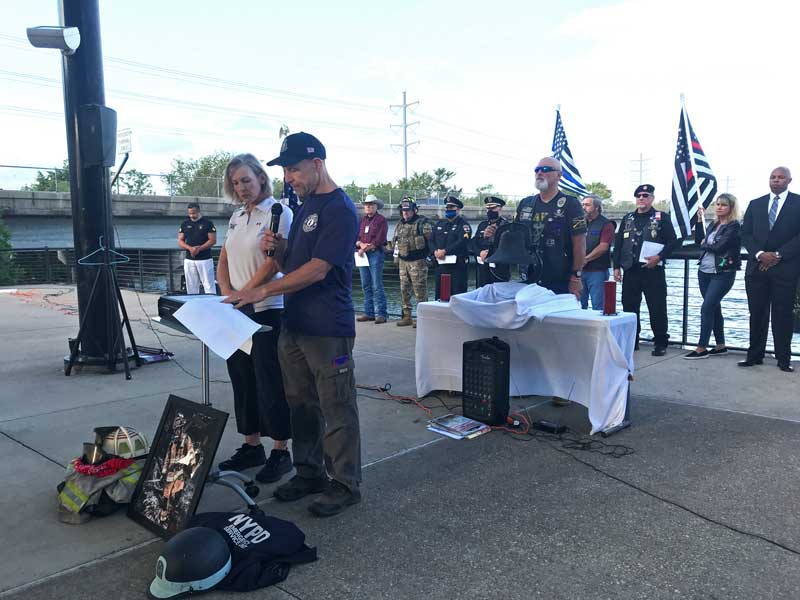 9/11 memorial ceremony at State Highway 66 bridge in Rockwall