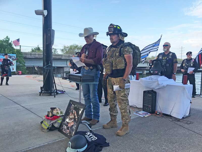 9/11 memorial ceremony at State Highway 66 bridge in Rockwall