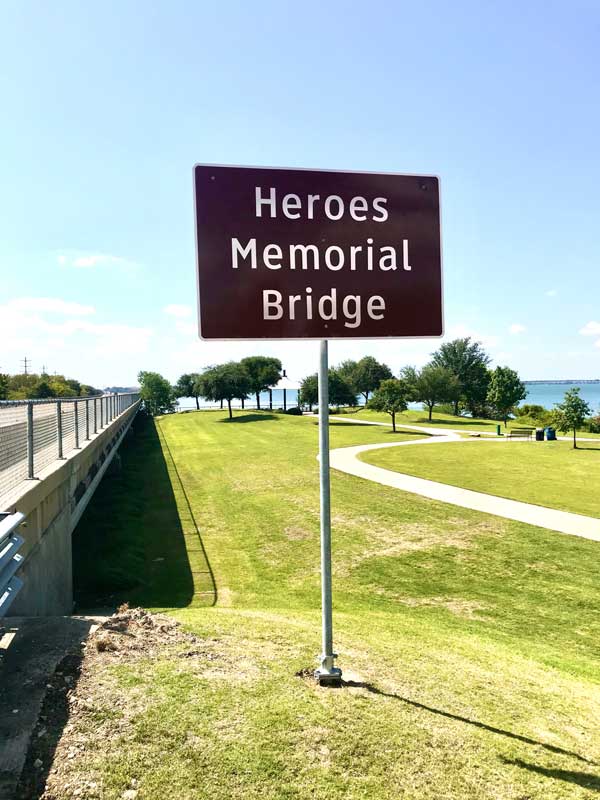 Heroes Memorial Bridge sign