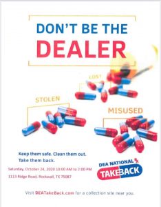 DEA Drug Take Back Day @ Rockwall Police Department Community Services Office