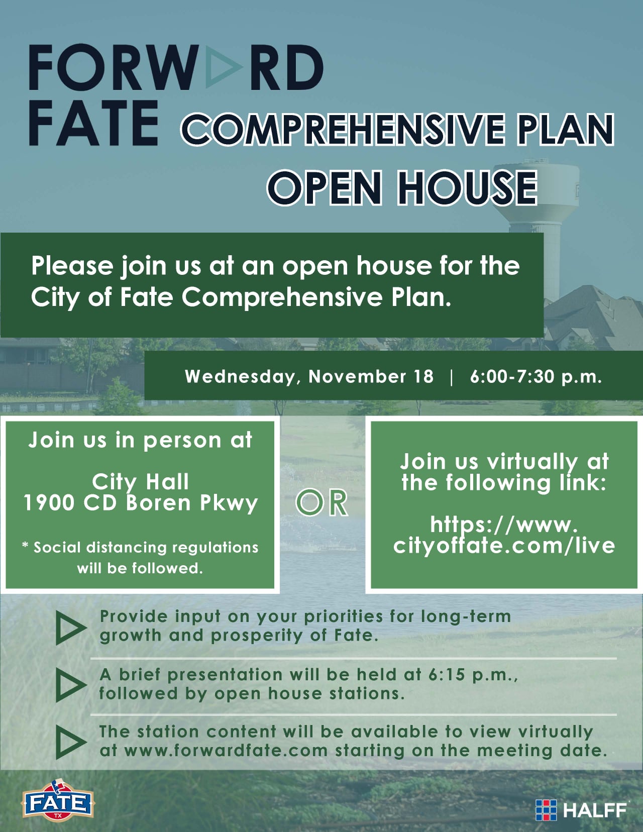 City of Fate to host Comprehensive Plan Open House Wednesday Blue