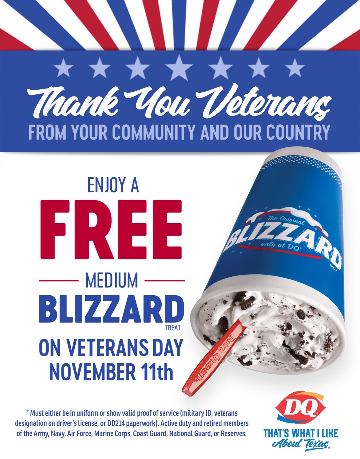 Dairy Queen to honor veterans with free Blizzard treat on Nov. 11