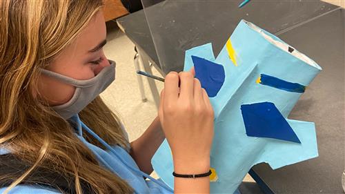 Utley Middle School students learning through paper mache