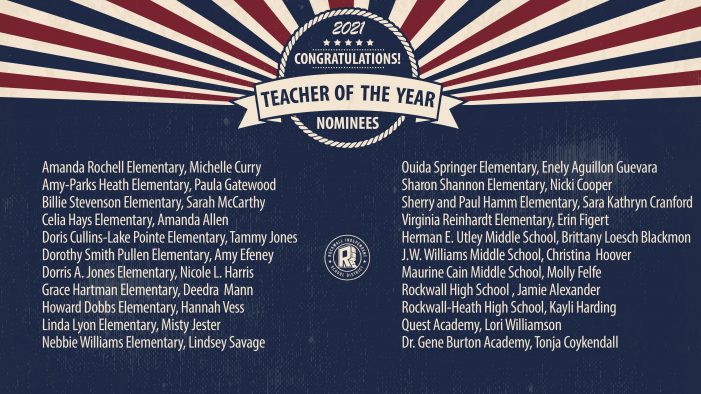 Rockwall ISD names 2021 Teacher of the Year nominees