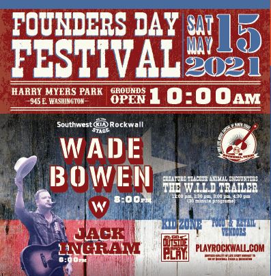 Rockwall Founders Day returns May 15 with headliner Wade Bowen