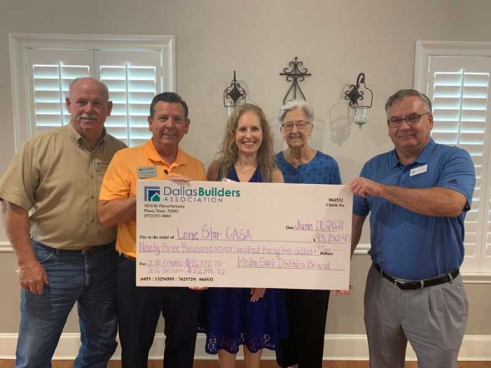 Dallas Builders Association presents donation to Lone Star CASA
