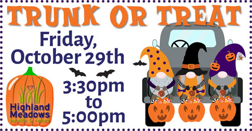 Families welcome for Halloween fun at Trunk-or-Treat event Oct. 29 at Highland Meadows-Rockwall