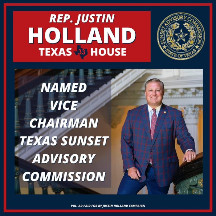 Rep. Justin Holland appointed Sunset Commission Vice Chair