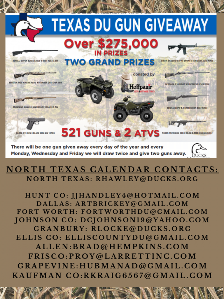 Ducks Unlimited Presents 2022 Calendar, Texas Du Gun Giveaway – Blue Ribbon News