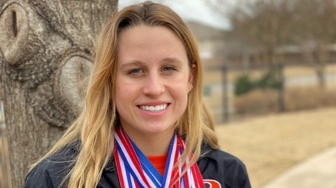 Rockwall High School junior Ava Whitaker wins 6A State Championship in 100M Butterfly