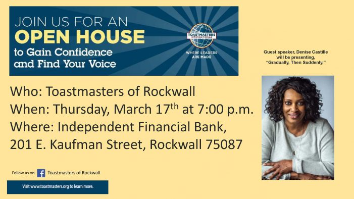 Toastmasters to host Open House for those interested in learning more