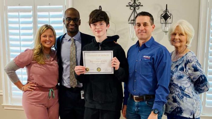 Rockwall Rotary recognizes Student of Honor William Leahy