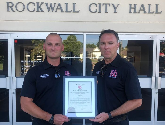 Rockwall firefighters’ presented with Lifesaving Award