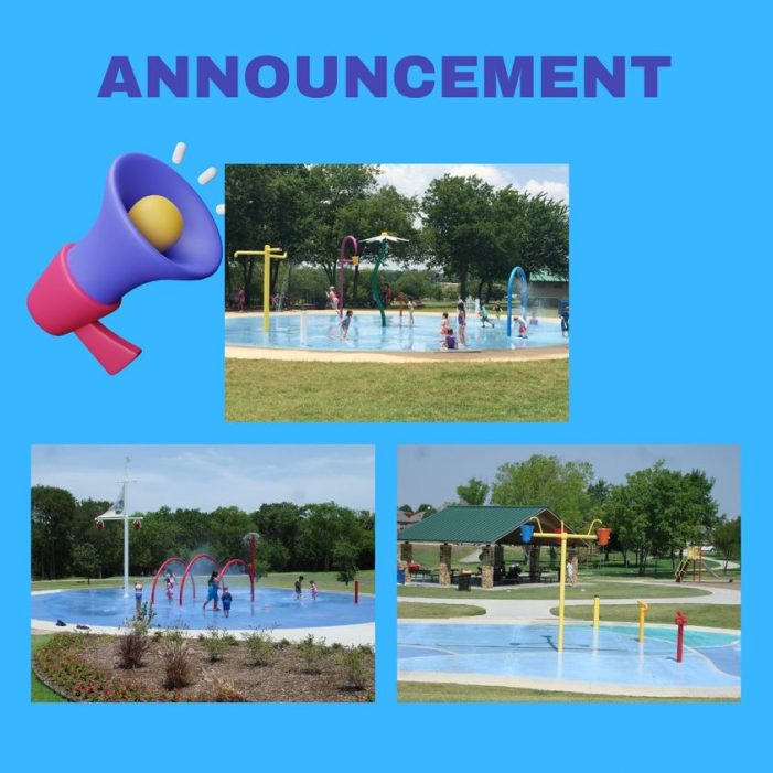 City of Rockwall splash pads, aerial fountains turned off til further notice