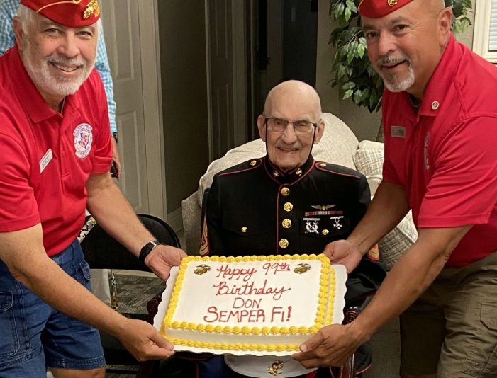 Rockwall County celebrates Marine veteran’s 99th birthday