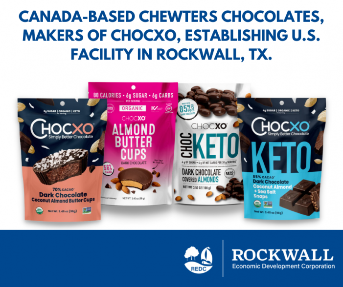 Rockwall Economic Development Corporation announces Chewters Chocolates to establish manufacturing facility in Technology Park
