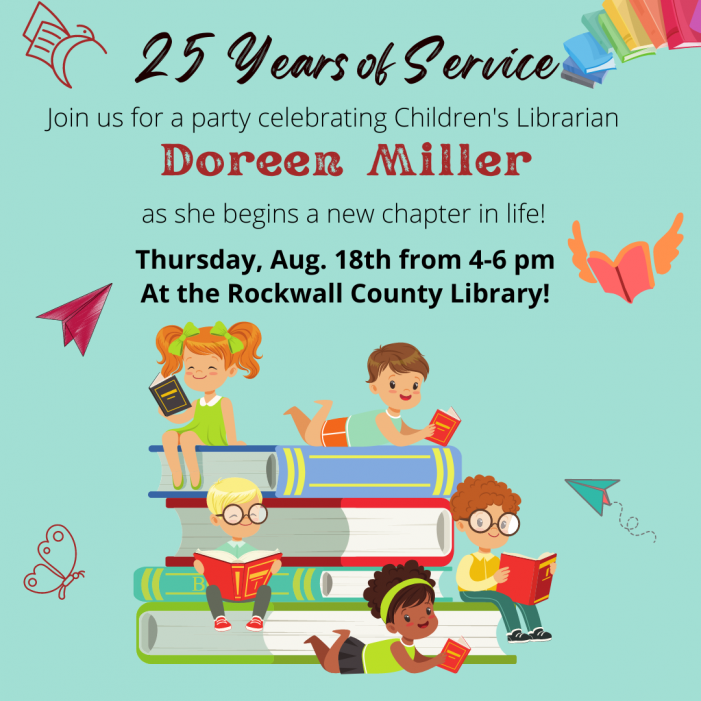 Community invited to retirement party honoring Rockwall children’s librarian, Doreen Miller