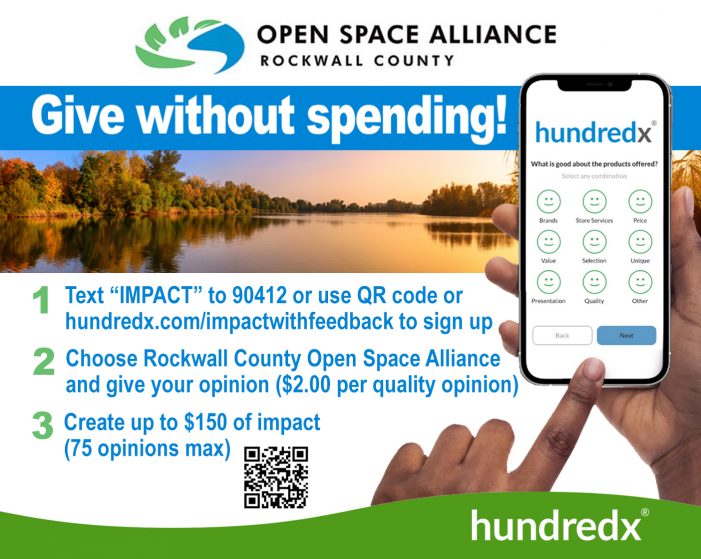 Rockwall County Open Space Alliance partners with HundredX Causes on fundraising project 