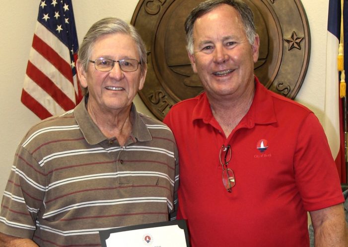 Heath Mayor honors resident Tom Johnson for years of service to city